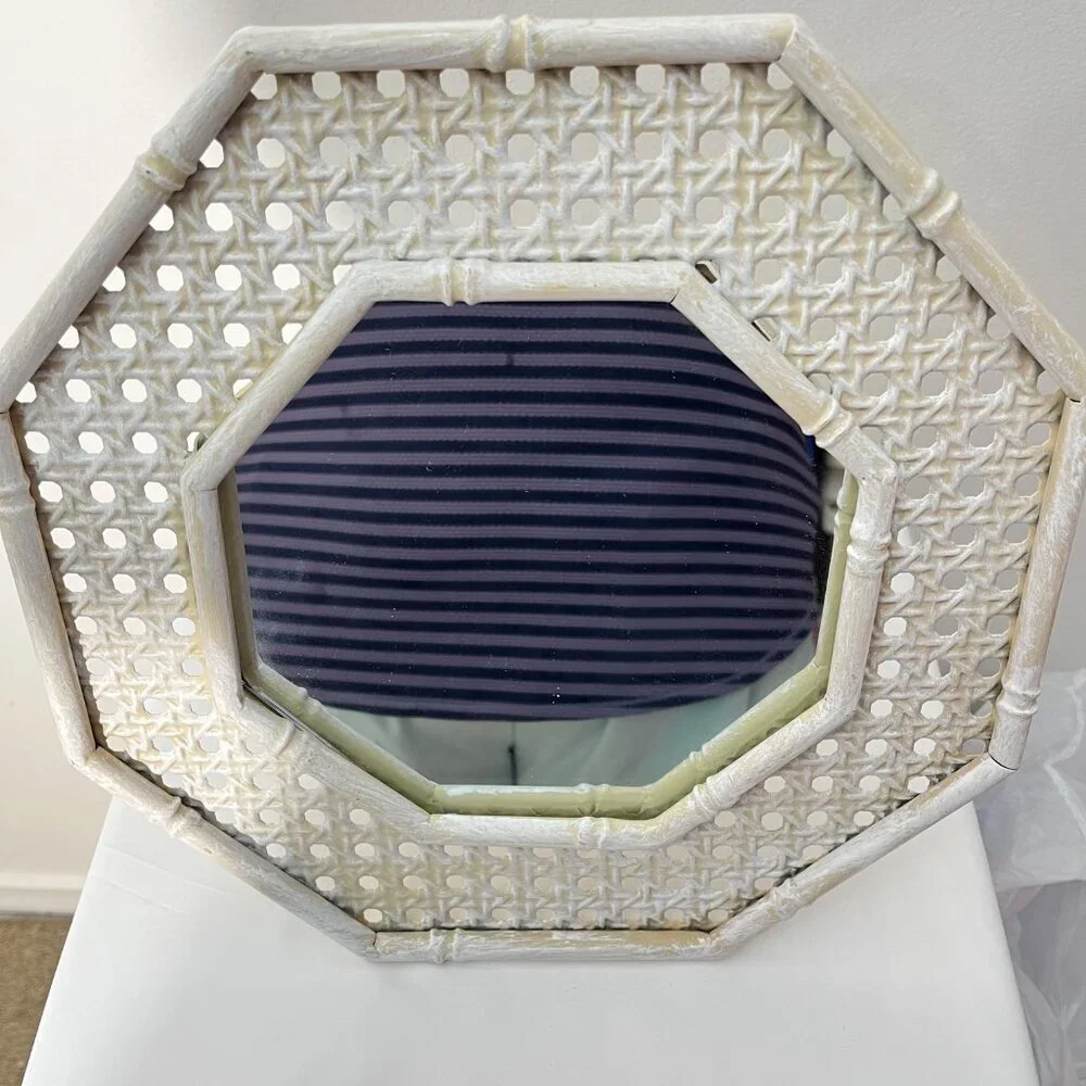 Octagonal Metal Woven pattern Standing Desk‎ Mirror